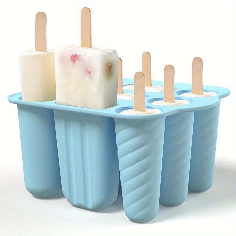 Popsicles Molds 9pcs Silicone Popsicle Molds Easy-Release Popsicle Maker Molds Ice Pop Molds Homemade Popsicle Ice Pop Maker with 50pcs Popsicle Sticks