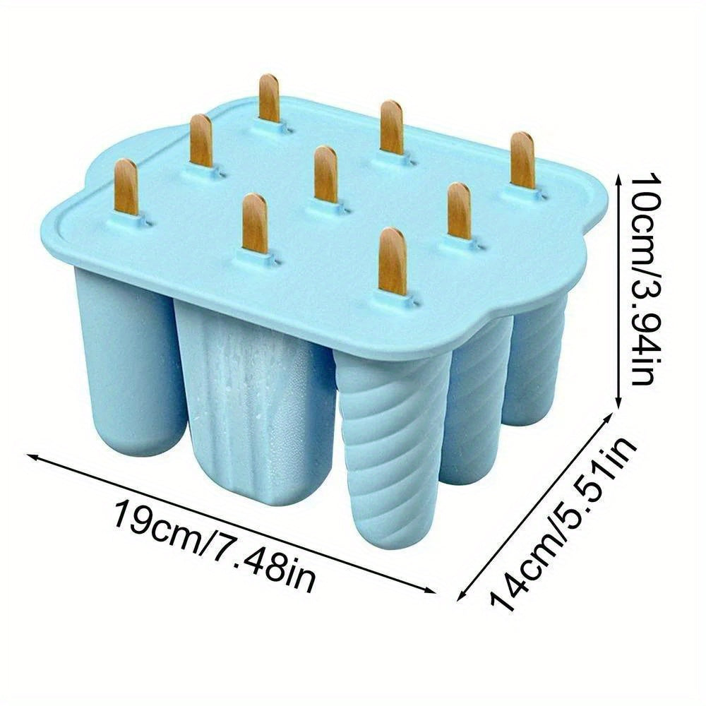 Popsicles Molds 9pcs Silicone Popsicle Molds Easy-Release Popsicle Maker Molds Ice Pop Molds Homemade Popsicle Ice Pop Maker with 50pcs Popsicle Sticks