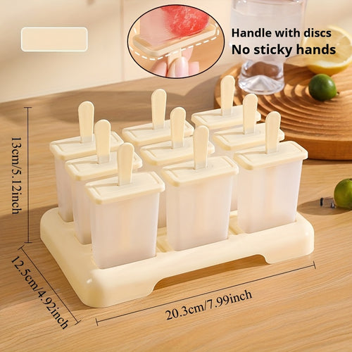 9-Cavity Ice Cream, Reusable Popsicle Maker for Homemade Frozen Treats, Easy