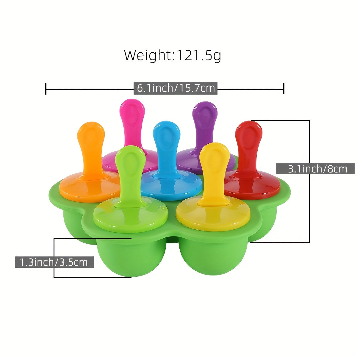 1/2/3Sets Multi-Purpose Popsicle Molds, 7-Hole Molds, Colorful Ice Cream Molds, Creative Popsicle Molds, Kitchen Tools