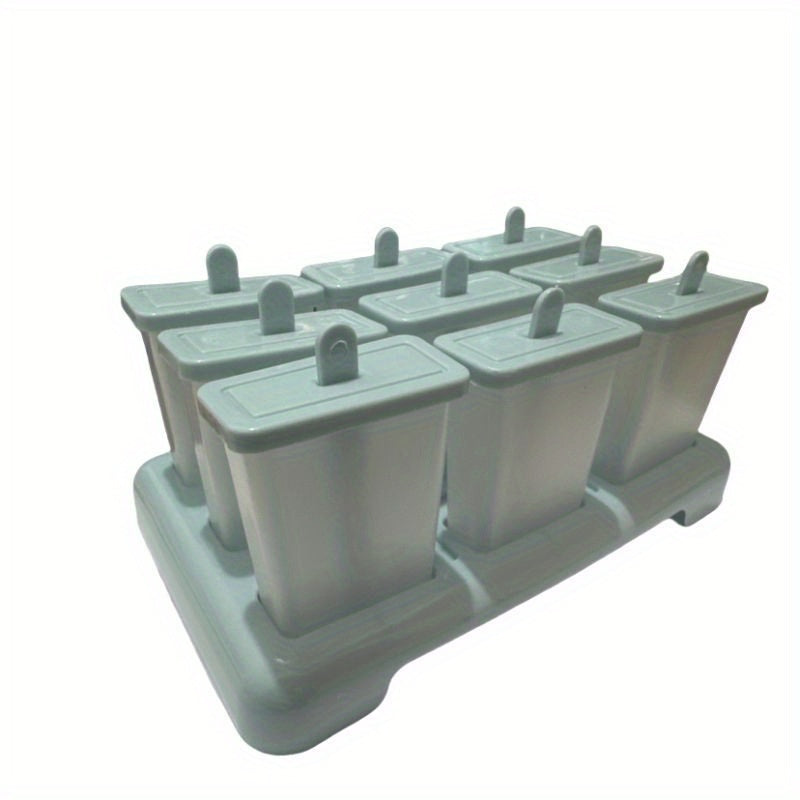 9-Cavity Ice Cream, Reusable Popsicle Maker for Homemade Frozen Treats, Easy