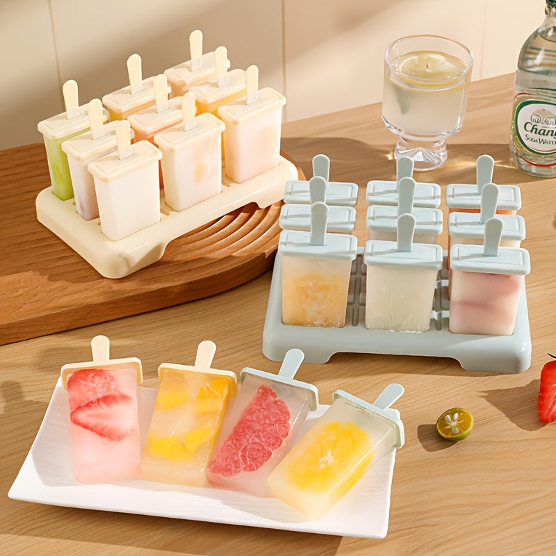 9-Cavity Ice Cream, Reusable Popsicle Maker for Homemade Frozen Treats, Easy