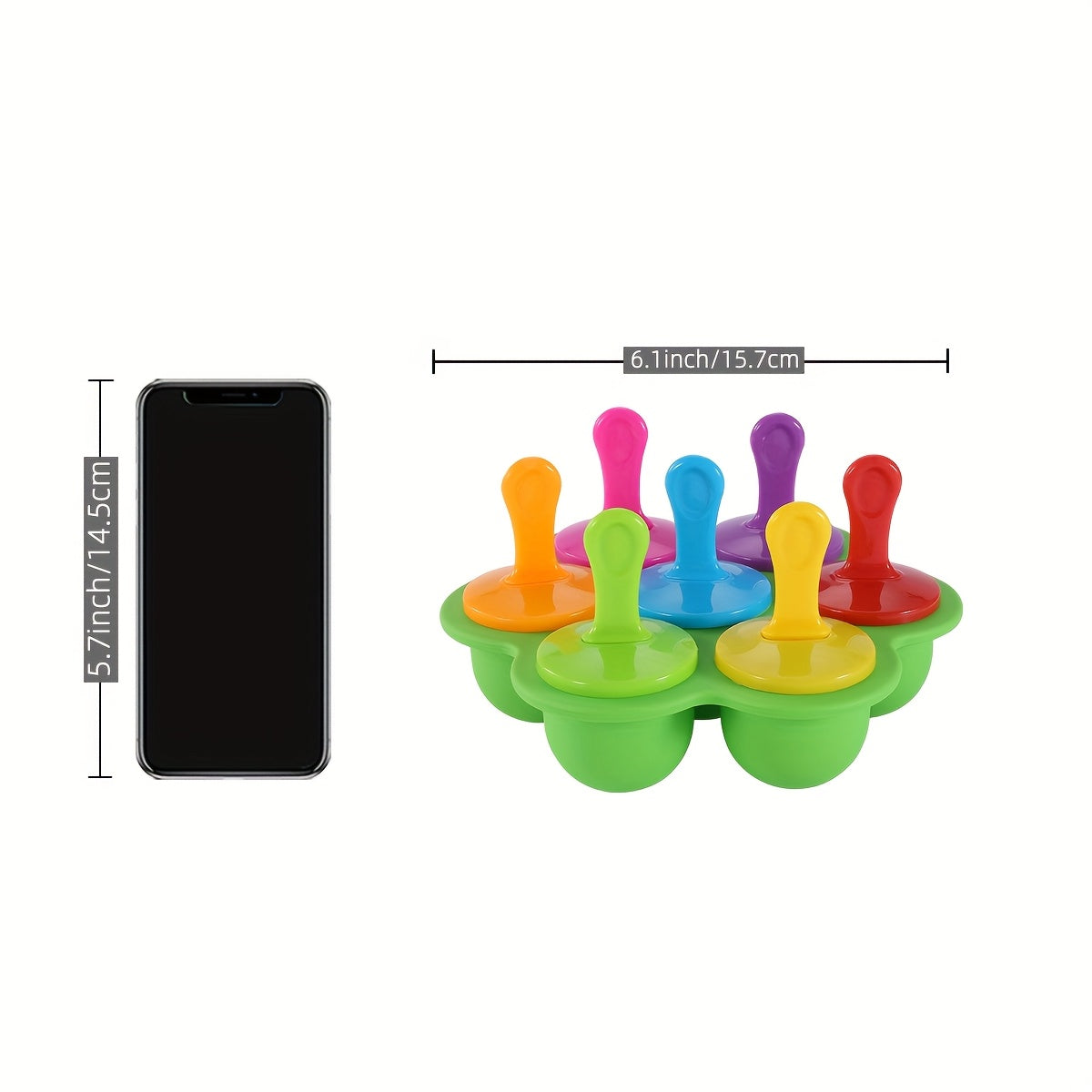 1/2/3Sets Multi-Purpose Popsicle Molds, 7-Hole Molds, Colorful Ice Cream Molds, Creative Popsicle Molds, Kitchen Tools