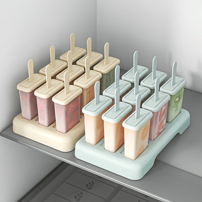 1pc Ice Pop Mold, Home Use Summer DIY Ice Lollipop Ice Cream Popsicle Frozen Ice Cube Tray, 9-Cavity Popsicle Maker