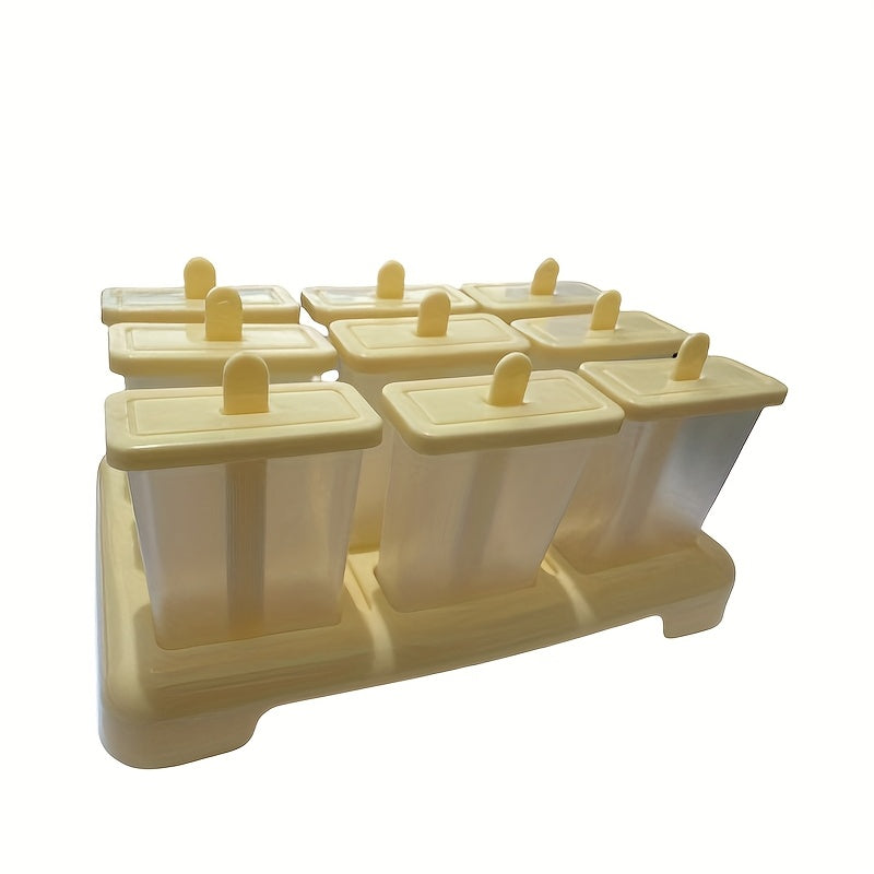 9-Cavity Ice Cream, Reusable Popsicle Maker for Homemade Frozen Treats, Easy
