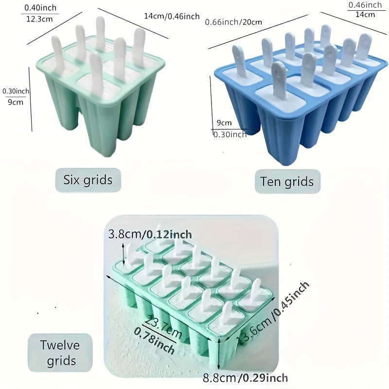 12-Cavity Silicone Popsicle Molds, & Easy Release with Reusable Sticks, Funnel & Cleaning Brush – Perfect for Homemade Ice Pops, Fruit Infusions & Party Treats