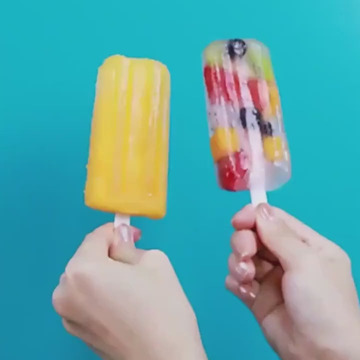Popsicle Molds with Lids Plastic Homemade Ice Pop Maker Tray DIY Frozen Treat Kit for Summer Snack Ice Cream Maker 4-Cavity